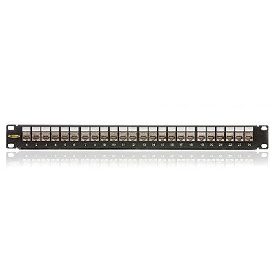 Patch panel, Category 6A/EA, 24xRJ45/s,crni, popunjen