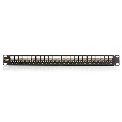 Patch panel, Cat. 6, 24xRJ45/s,crni, popunjen