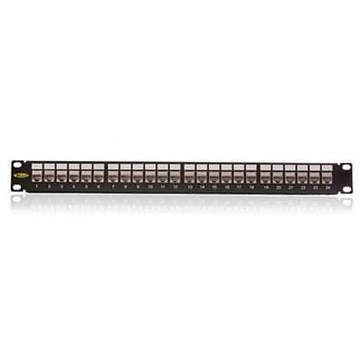 Patch panel, Cat. 5E, 24xRJ45/s, crni, popunjen